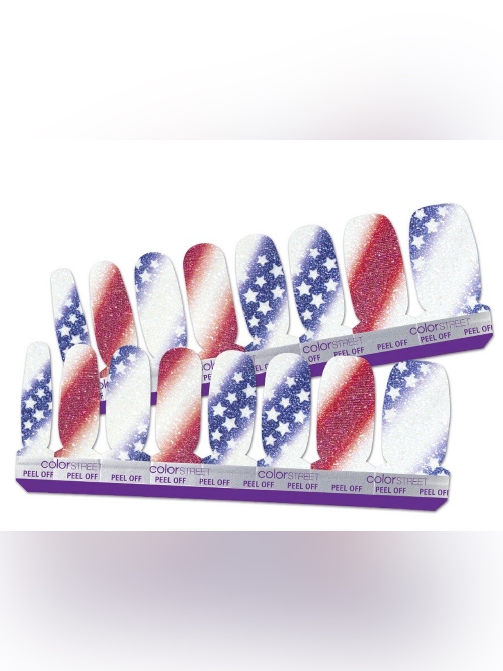 Color Street Red, White & Blue Sparkle Flag Nail Strips American Spirit- New